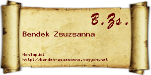Bendek Zsuzsanna névjegykártya